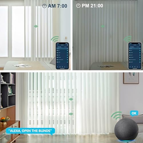 Smart Motorized Voice-Controlled Vertical Blind for Glass Doors