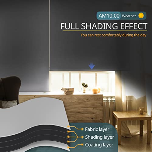 Smart No-Drill Motorized Blinds with Remote Control (White, 46 x 72)