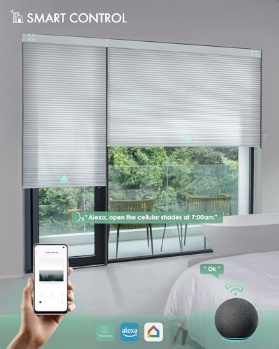 Yoolax Motorized Shades with Alexa Compatibility and Custom Sizes (75% Shading)