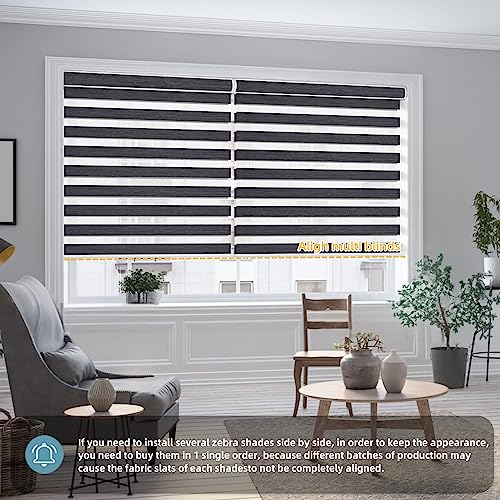 SmartWings Motorized Zebra Shades with HomeKit, Alexa, Google Home, 85% Blackout, Customized for Home/Office