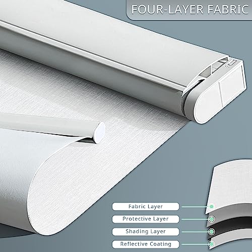 Cordless Electric Blackout Window Shades - Custom Size, Smart Alexa Control, 23W x 72H