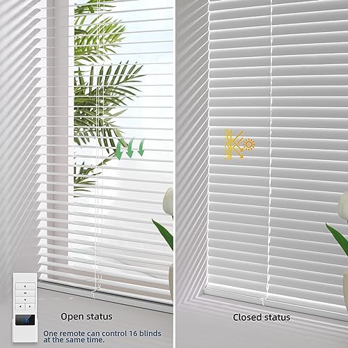 ACMEART Rechargeable 1" Aluminum Blinds with Remote Control for Smart Home